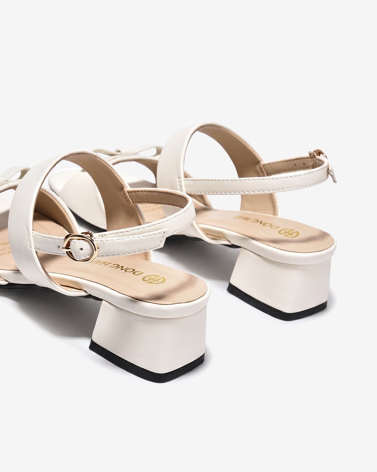 Giày Sandal Cao Gót Đông Hải Phối Nơ-S5924Trắng Color1