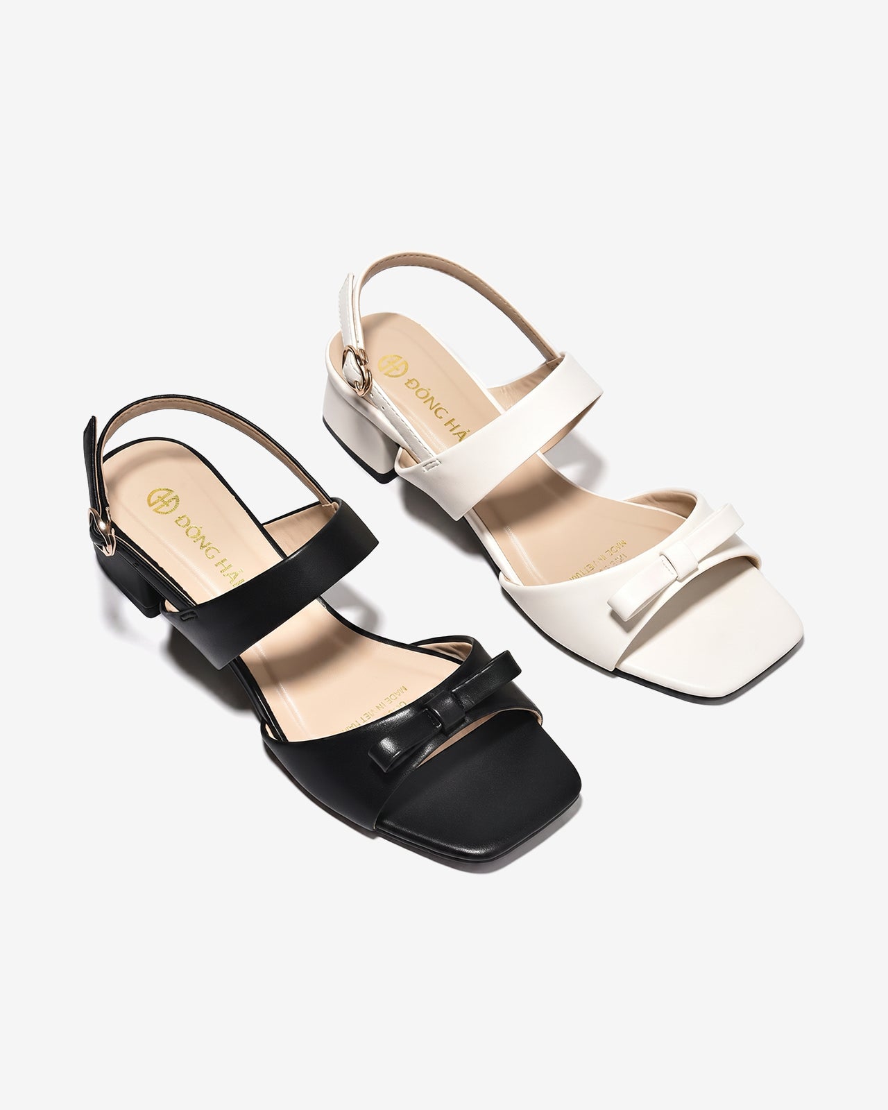 Giày Sandal Cao Gót Đông Hải Phối Nơ-S5924Trắng Color1