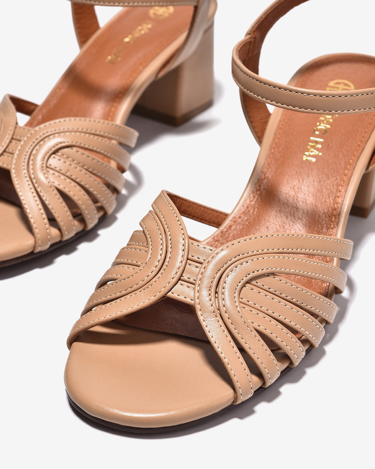 Giày Sandal Nữ Đông Hải 6cm Quai Đan-S7172Kem Color1