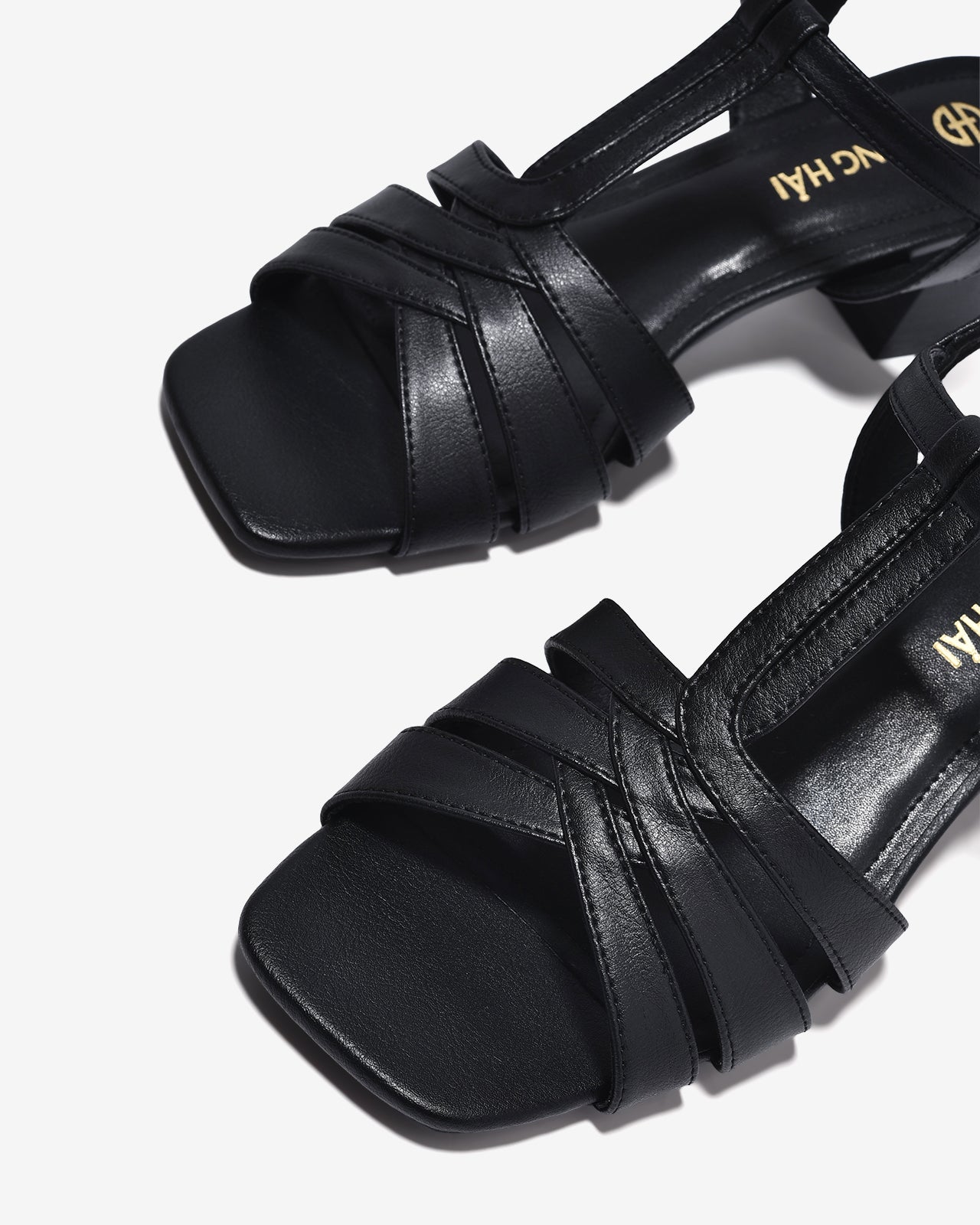 Sandal Cao Gót Đông Hải 6cm Gót Vuông Quai Đan-S7744Đen Color1