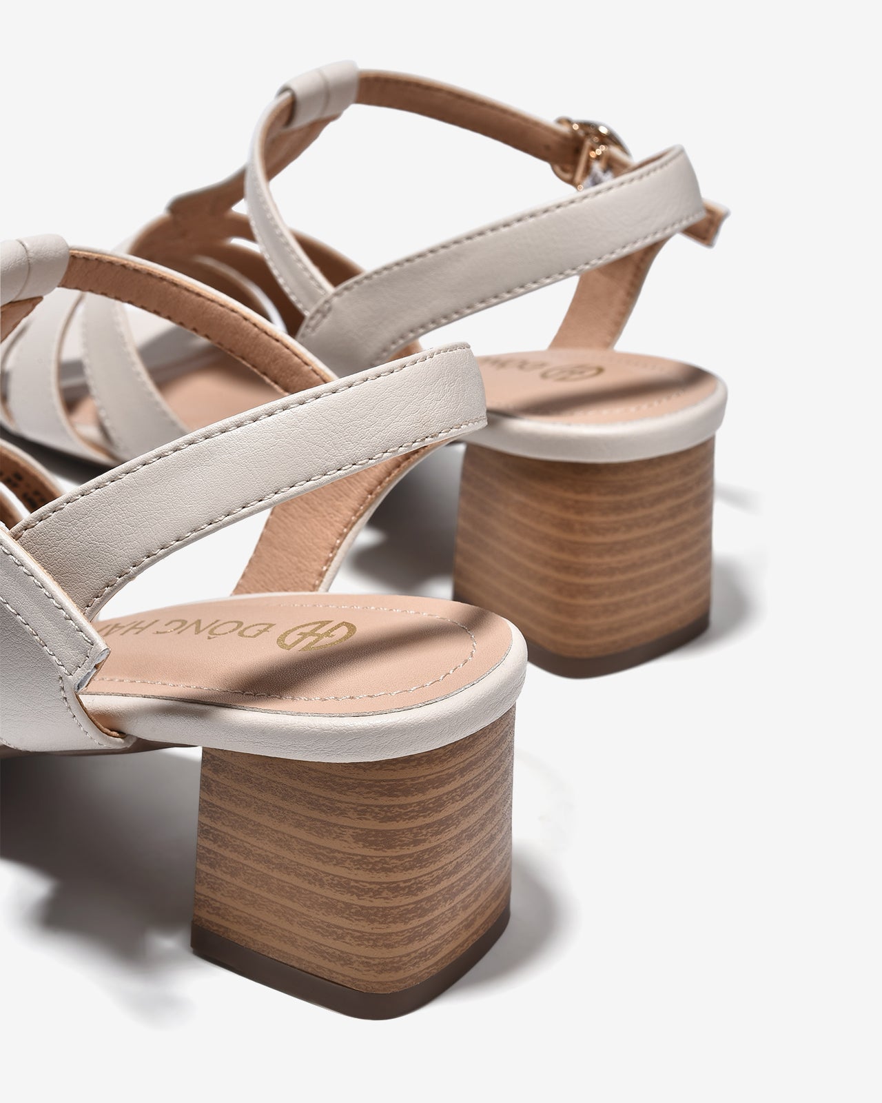 Sandal Cao Gót Đông Hải 6cm Gót Vuông Quai Đan-S7744Kem Color1