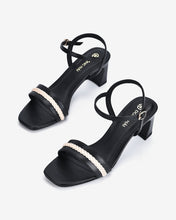 Sandals Cao Gót Đông Hải Quai Ngang Tết Đuôi Sam-S81N5Đen Color1