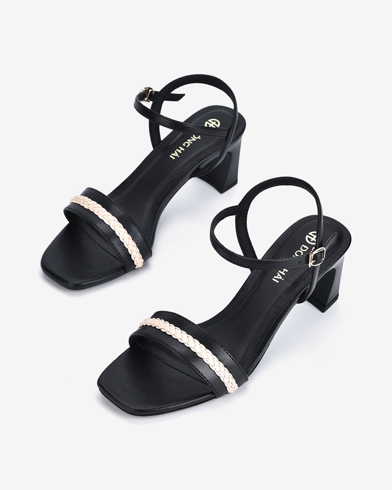 Sandals Cao Gót Đông Hải Quai Ngang Tết Đuôi Sam-S81N5Đen Color2