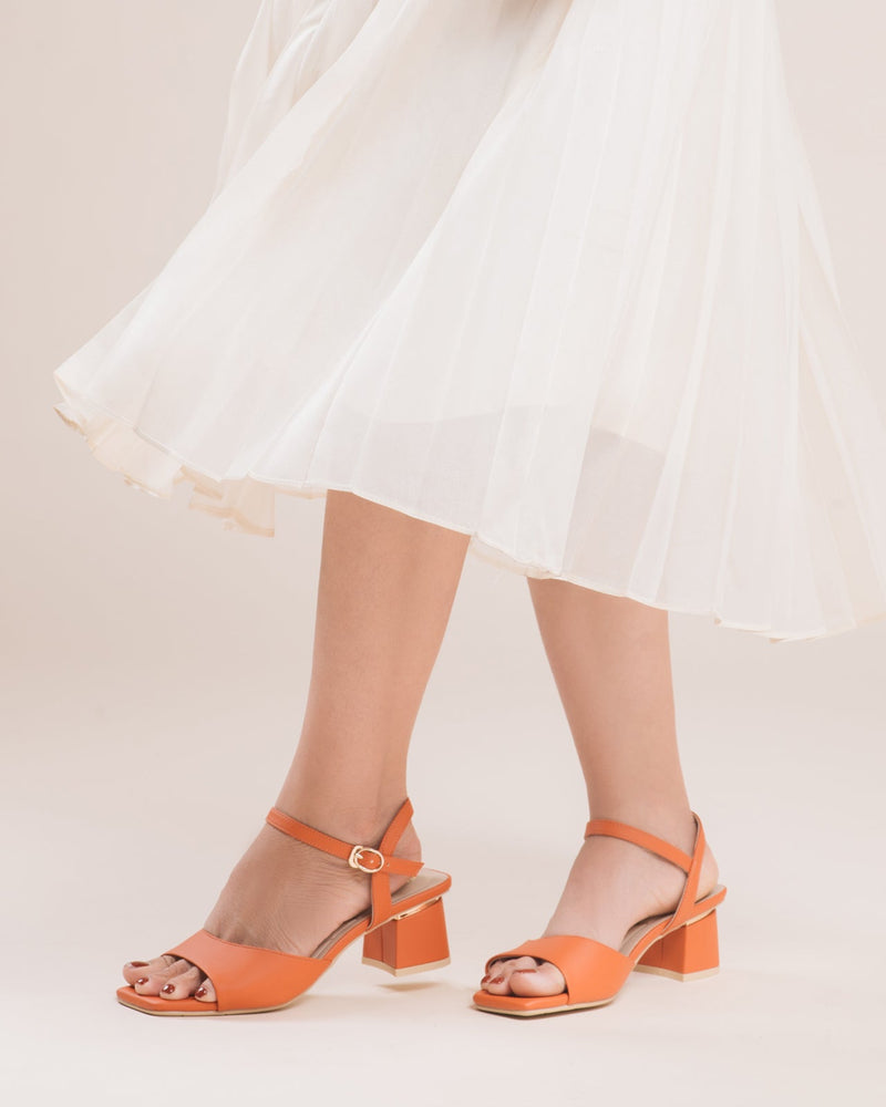 Giày Sandal Cao Gót Đông Hải Đế Viền-S81Q4-Cam Color3