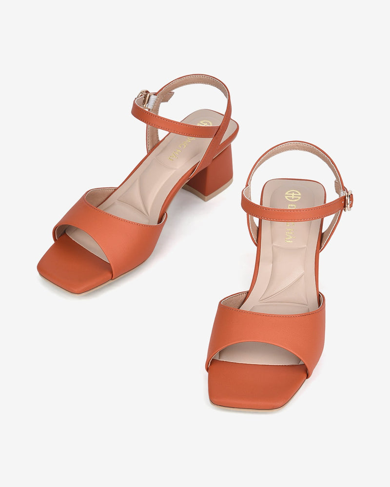 Giày Sandal Cao Gót Đông Hải Đế Viền-S81Q4-Cam Color1
