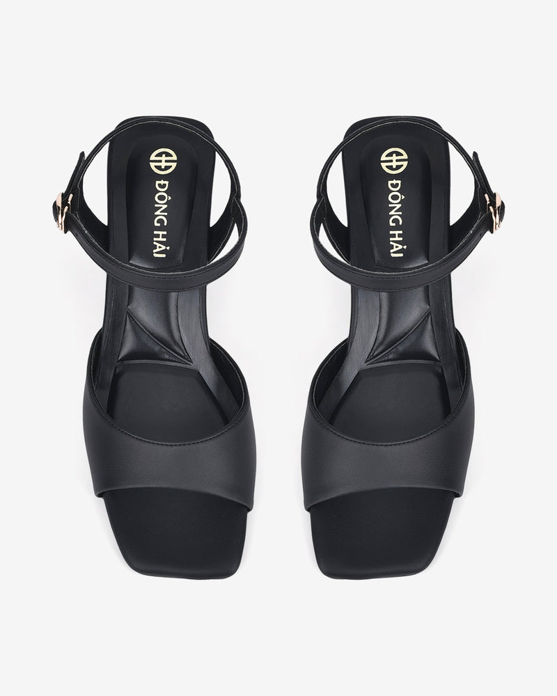 Giày Sandal Cao Gót Đông Hải Đế Viền-S81Q4-Đen Color2