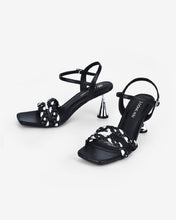 Giày Sandal Cao Gót Đông Hải Quai Thắt Bím-S81R3Đen Color1