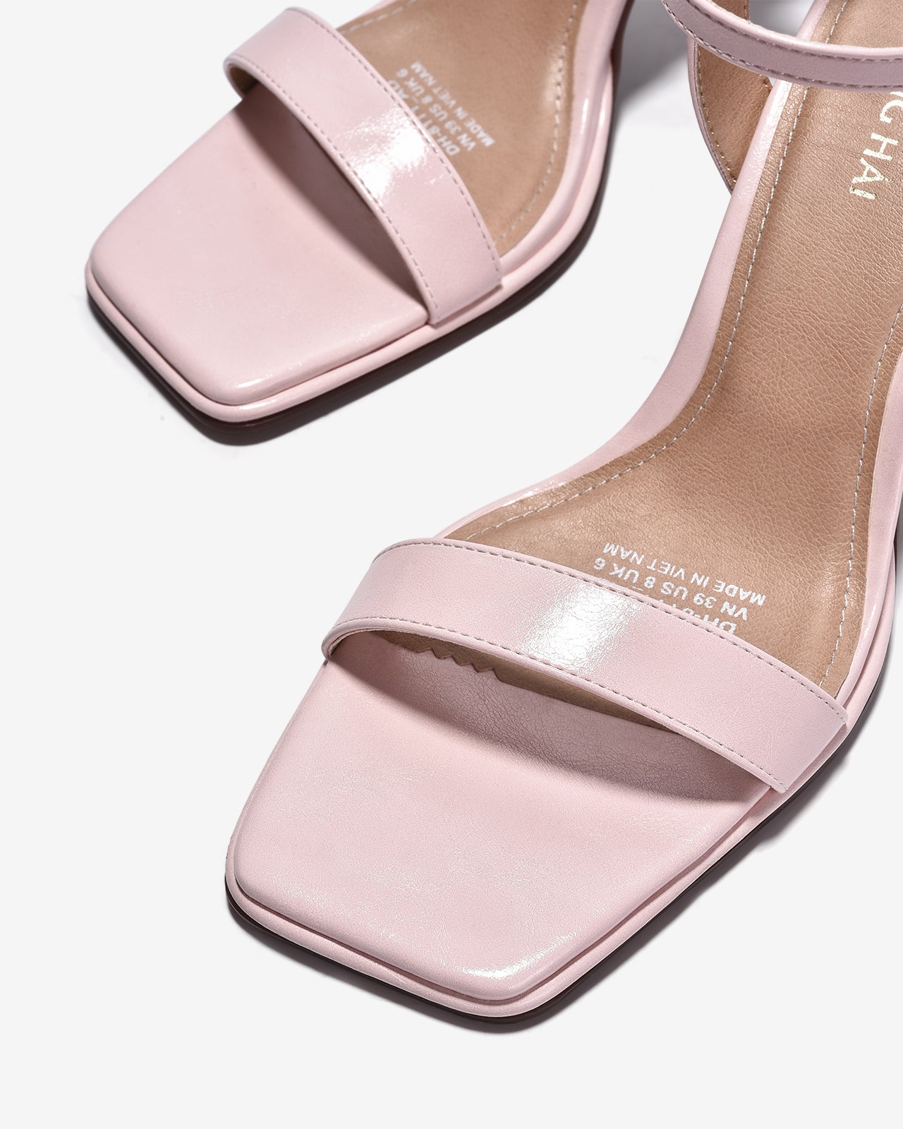 Giày Sandal Cao Gót Đông Hải Mũi Vuông Quai Mảnh-S81T1Hồng Color1