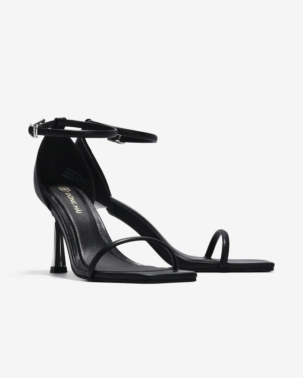 Giày Sandal Cao Gót Đông Hải Đế 9CM Quai Mảnh-S81T8-Đen Color1