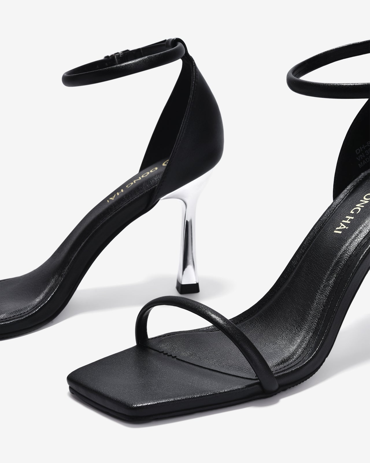 Giày Sandal Cao Gót Đông Hải Đế 9CM Quai Mảnh-S81T8-Đen Color1