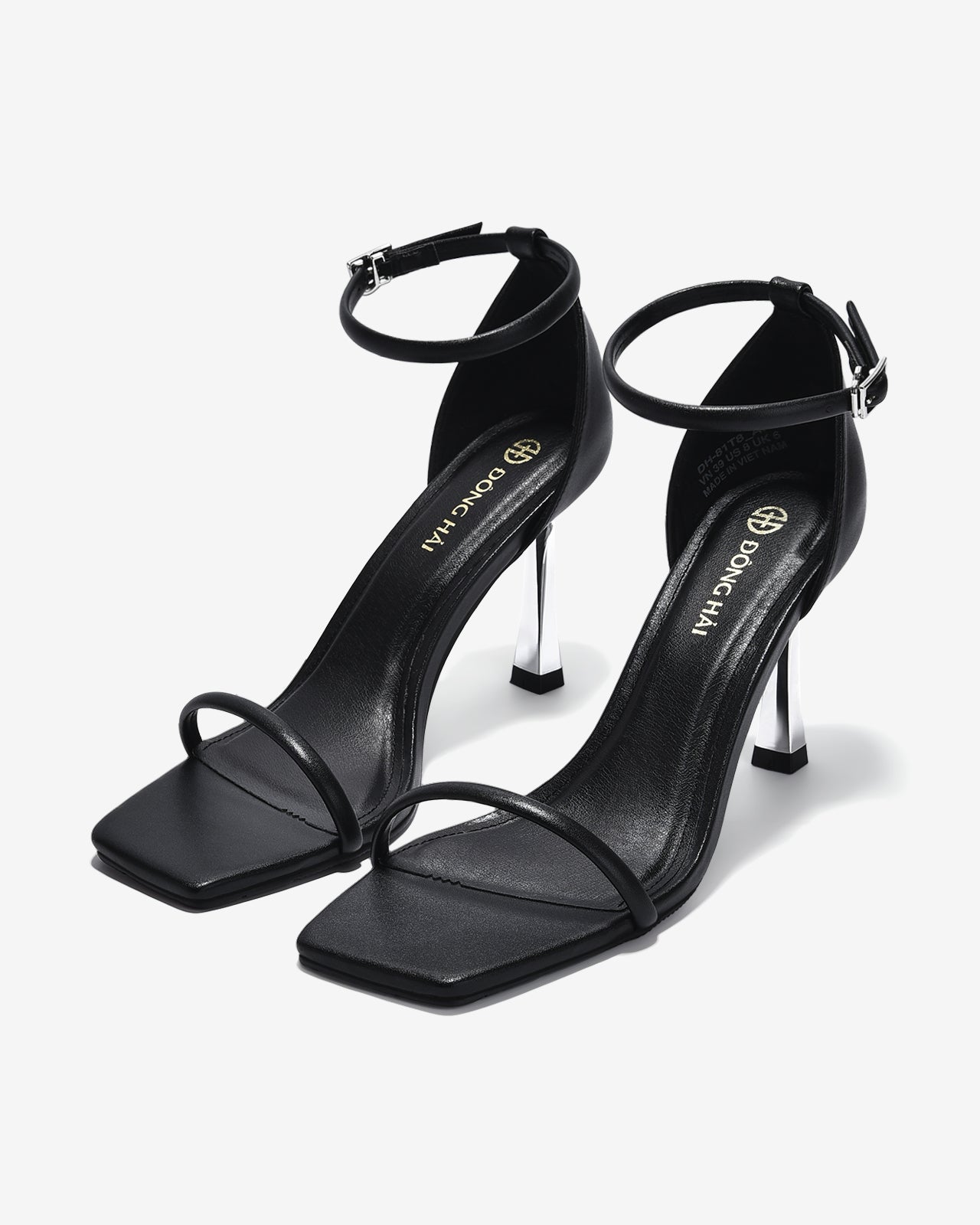 Giày Sandal Cao Gót Đông Hải Đế 9CM Quai Mảnh-S81T8-Đen Color1