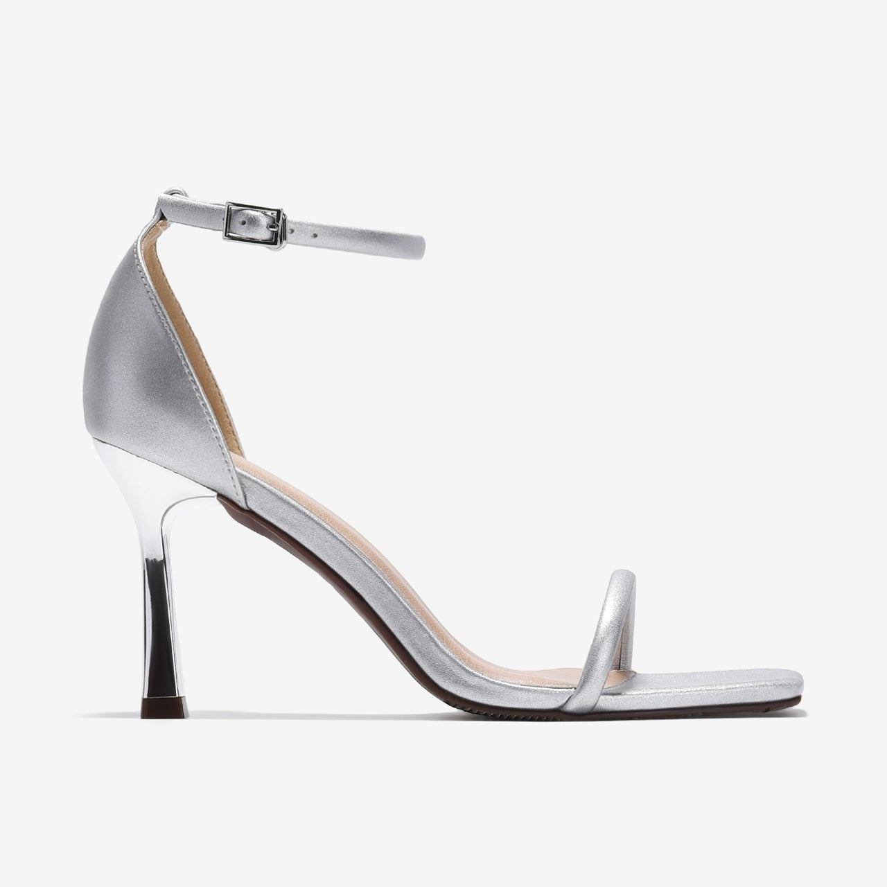 Giày Sandal Cao Gót Đông Hải Đế 9CM Quai Mảnh-S81T8-Xám Color1First