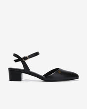 Sandal Cao Gót Đông Hải Đế Vuông Đính Logo-S81V1-Đen Color1First