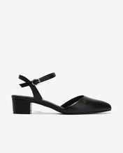 Sandal Cao Gót Đông Hải Đế Vuông Đính Logo-S81V1Đen Color1First