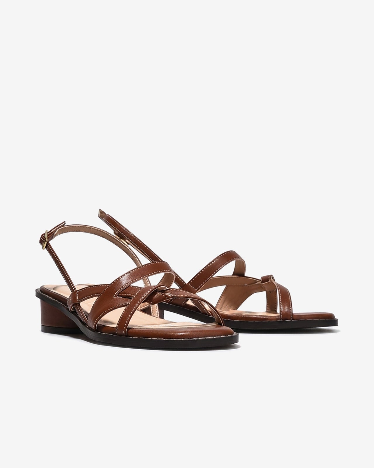 Giày Sandal Cao Gót Đông Hải Quai Đan Chỉ Nổi-S81V3Bò Color1