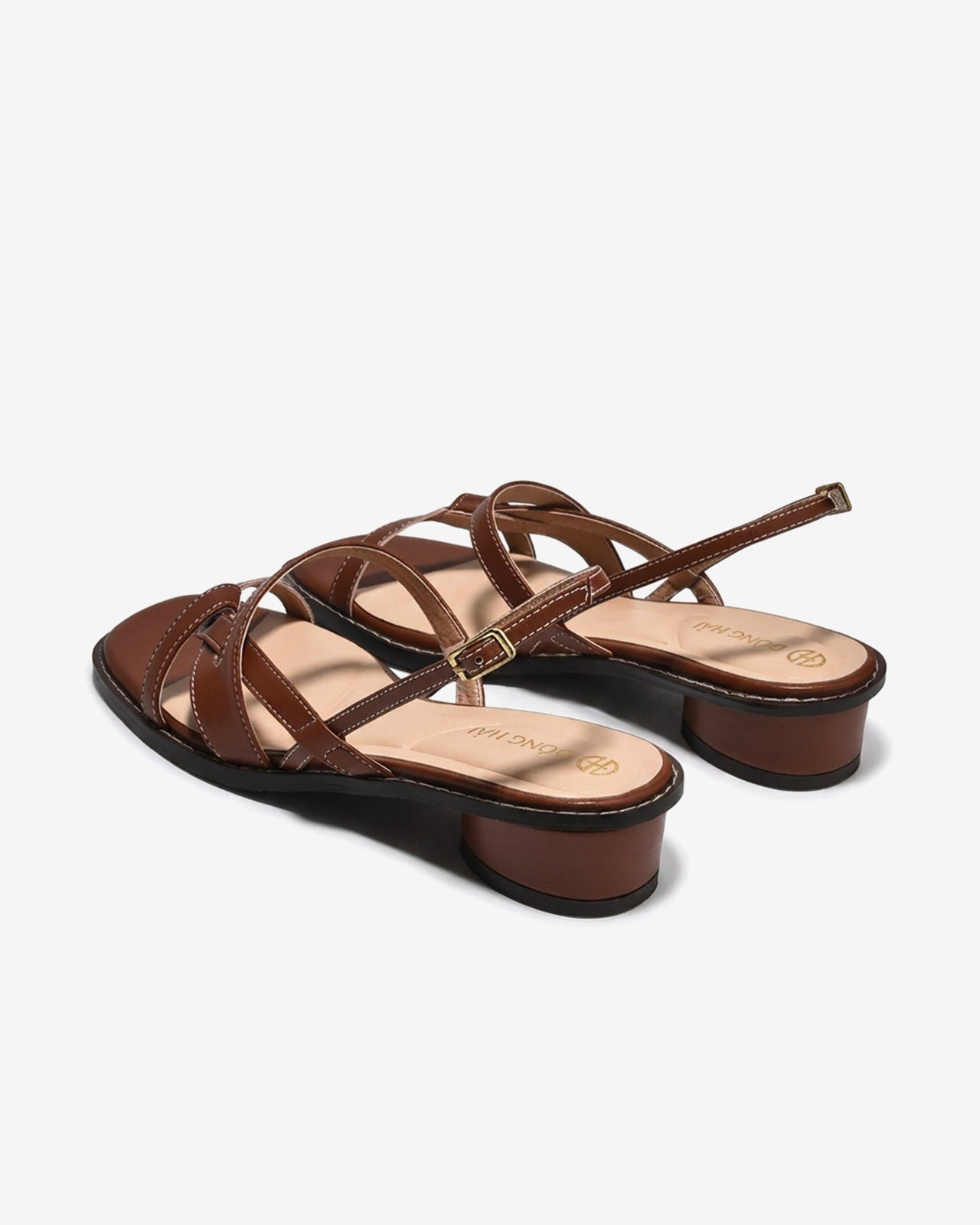 Giày Sandal Cao Gót Đông Hải Quai Đan Chỉ Nổi-S81V3Bò Color1
