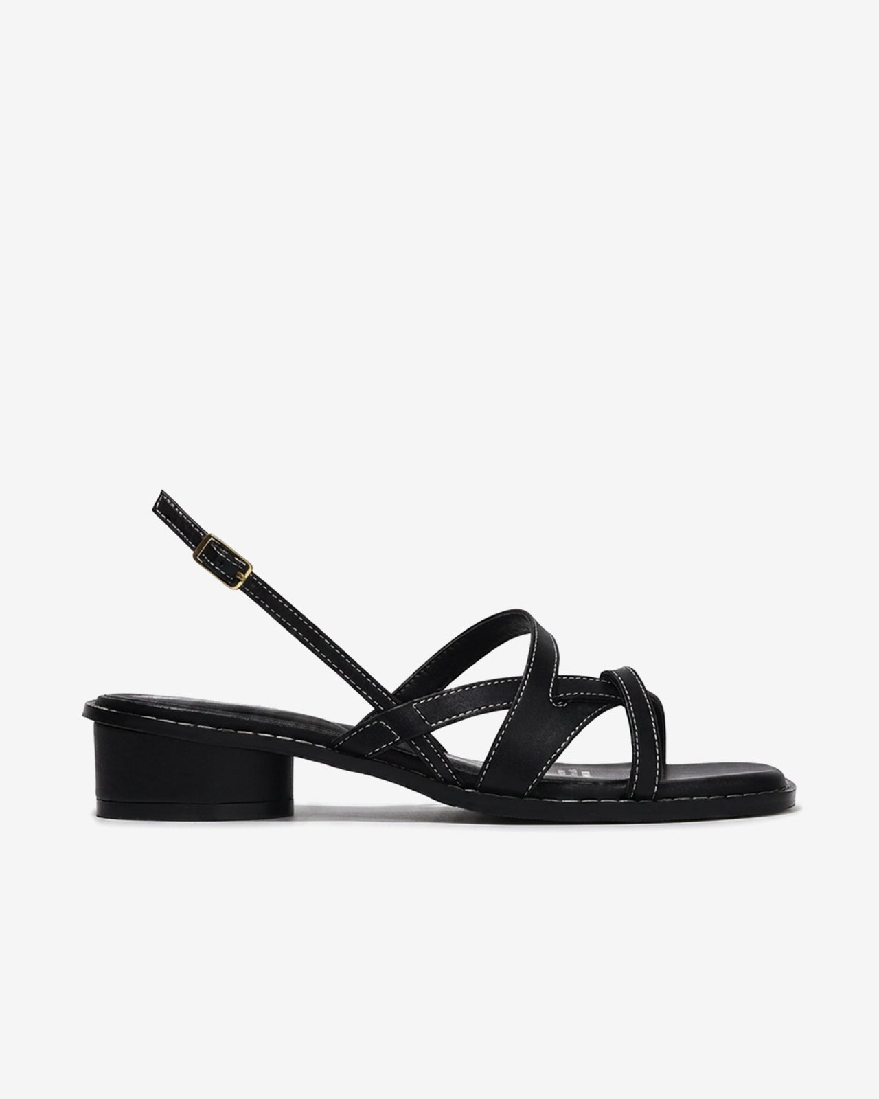 Giày Sandal Cao Gót Đông Hải Quai Đan Chỉ Nổi-S81V3Đen Color1First