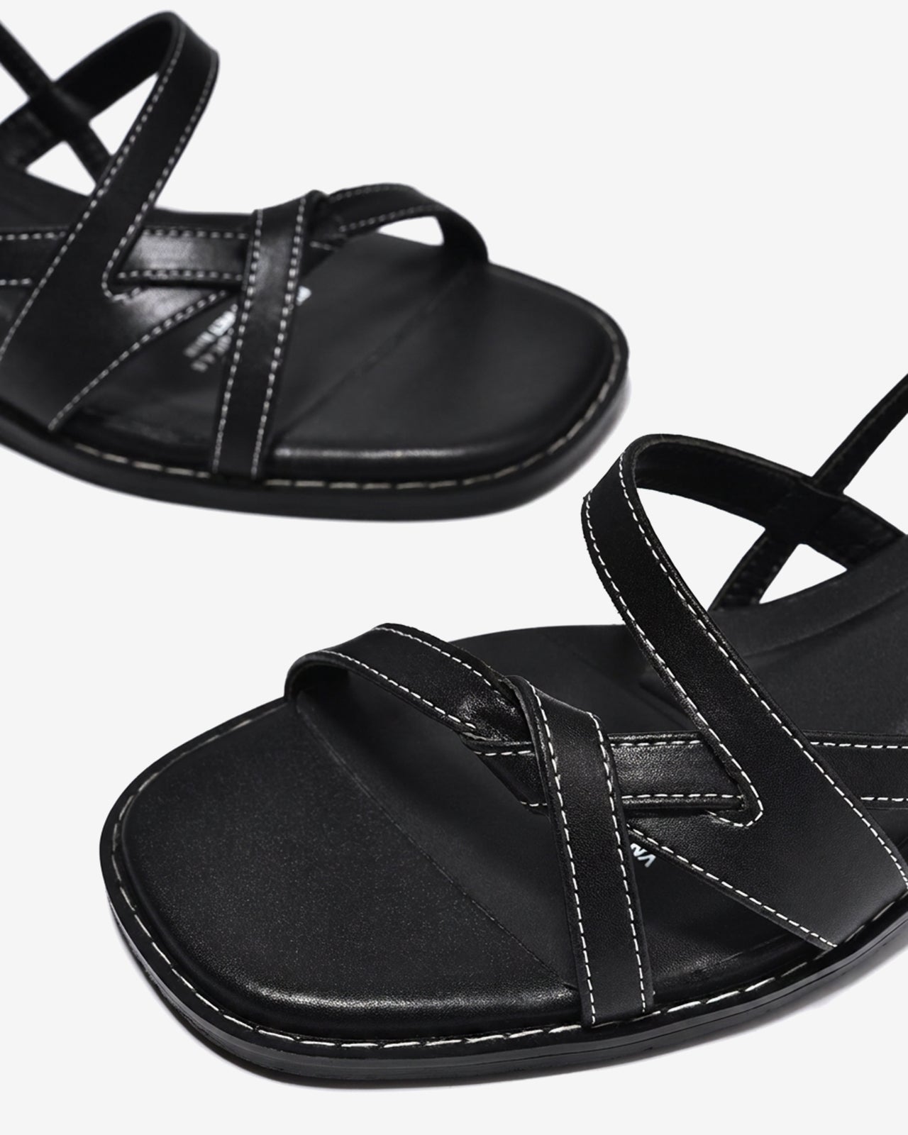 Giày Sandal Cao Gót Đông Hải Quai Đan Chỉ Nổi-S81V3Đen Color1