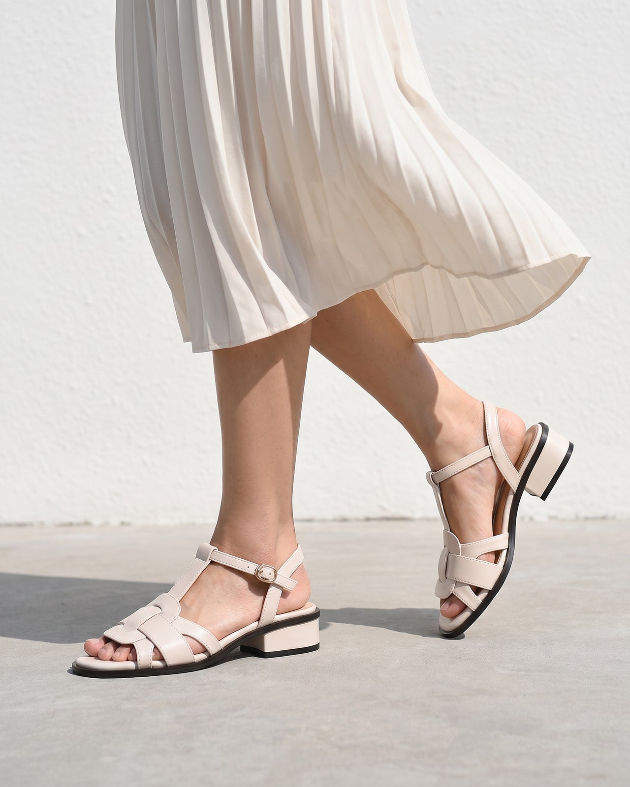 Sandal Cao Gót Đông Hải Quai Đan-S81V4Kem Color1