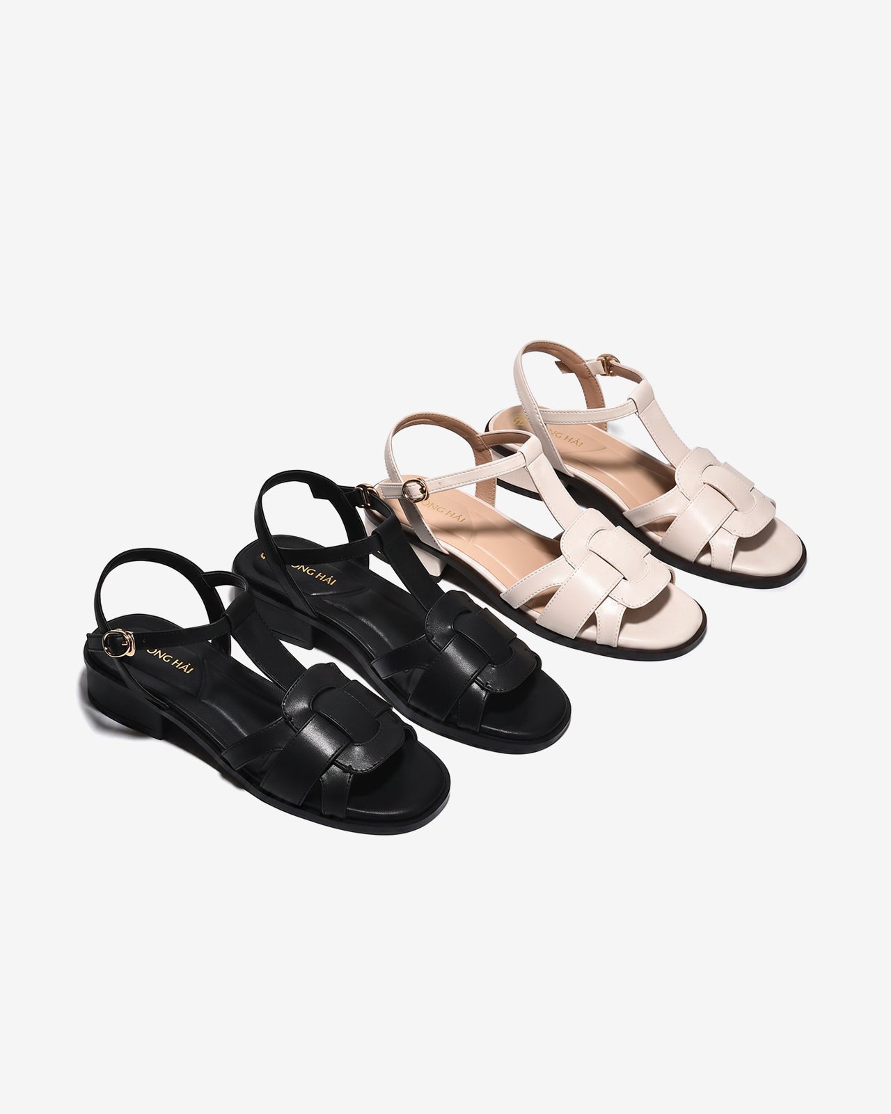 Sandal Cao Gót Đông Hải Quai Đan-S81V4Kem Color1
