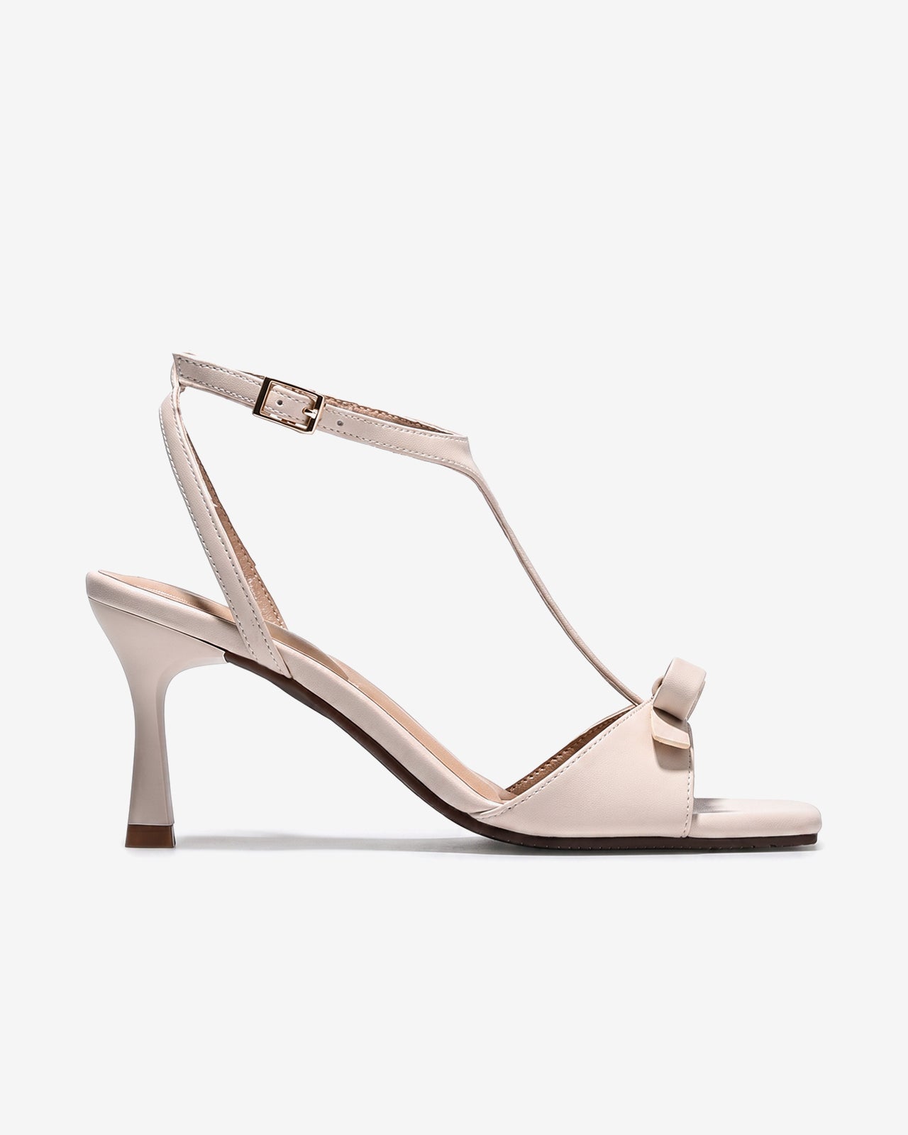 Sandal Cao Gót Đông Hải Quai Nơ-S81W1Kem Color1First