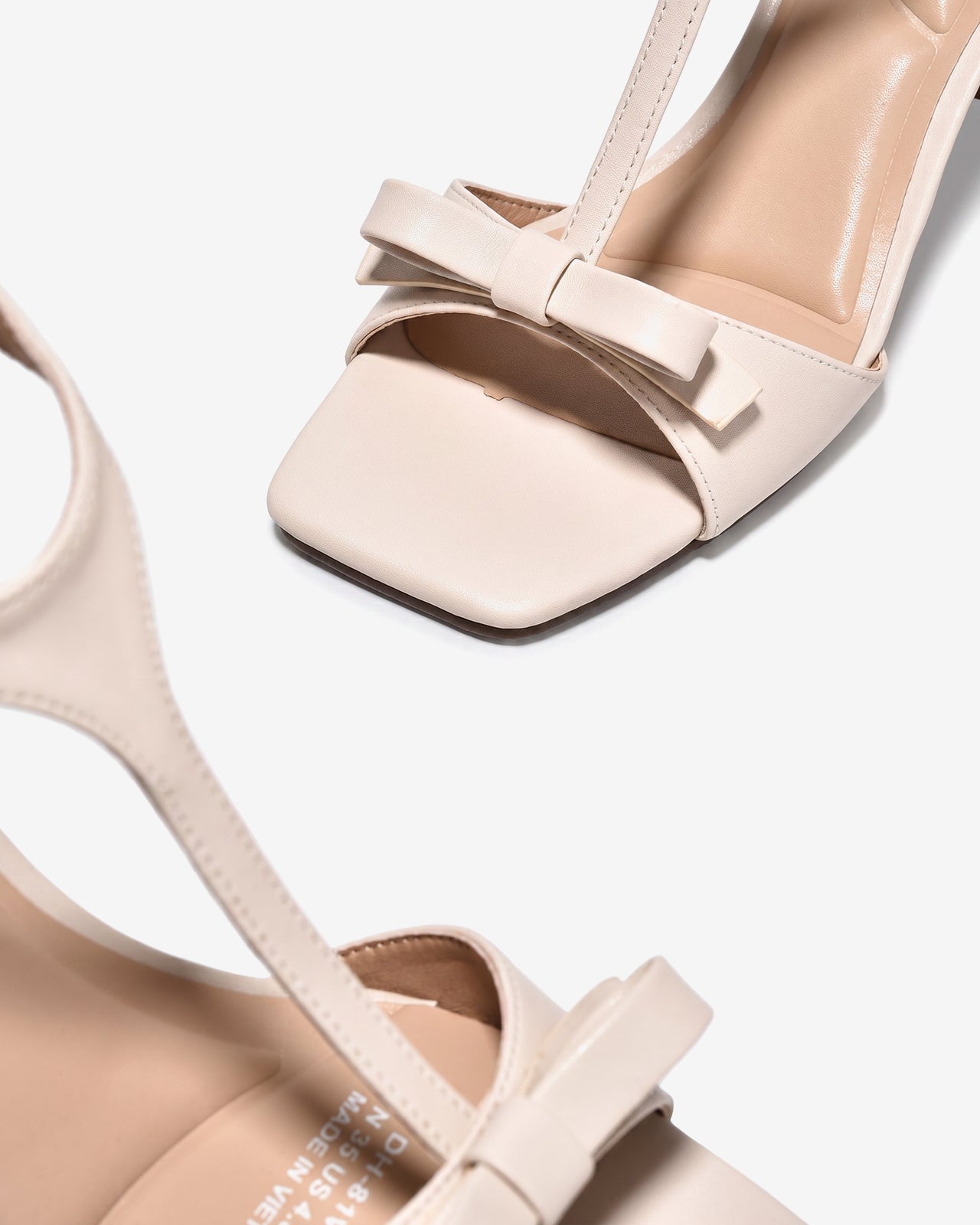 Sandal Cao Gót Đông Hải Quai Nơ-S81W1Kem Color1