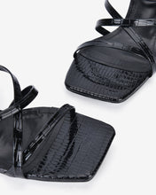 Giày Sandal Cao Gót Zucia Gót Cách Điệu-SHLF7-Đen Bóng Color1