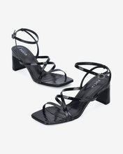 Giày Sandal Cao Gót Zucia Gót Cách Điệu-SHLF7-Đen Bóng Color3