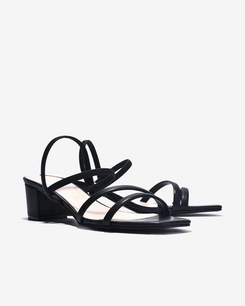 Giày Sandal Cao Gót Zucia Quai Mảnh Trơn-SHLG9-Đen Color2