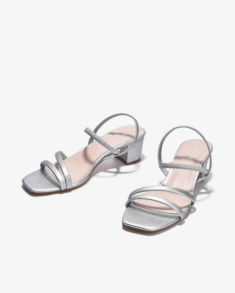 Giày Sandal Cao Gót Zucia Quai Mảnh Trơn-SHLG9-Xám Color1