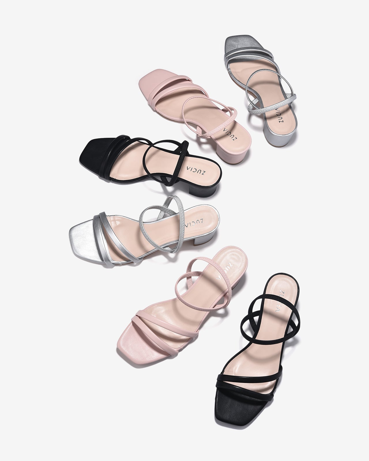 Giày Sandal Cao Gót Zucia Quai Mảnh Trơn-SHLG9Xám Color1