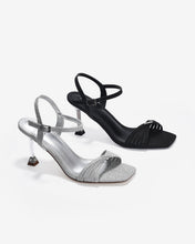 Giày Sandal Cao Gót Zucia Quai Xoắn Ánh Kim-SHLJ6Đen Color1