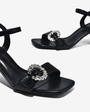Sandal Cao Gót Đông Hải 7cm Charm Đá Lấp Lánh-SHLO5Đen Color1