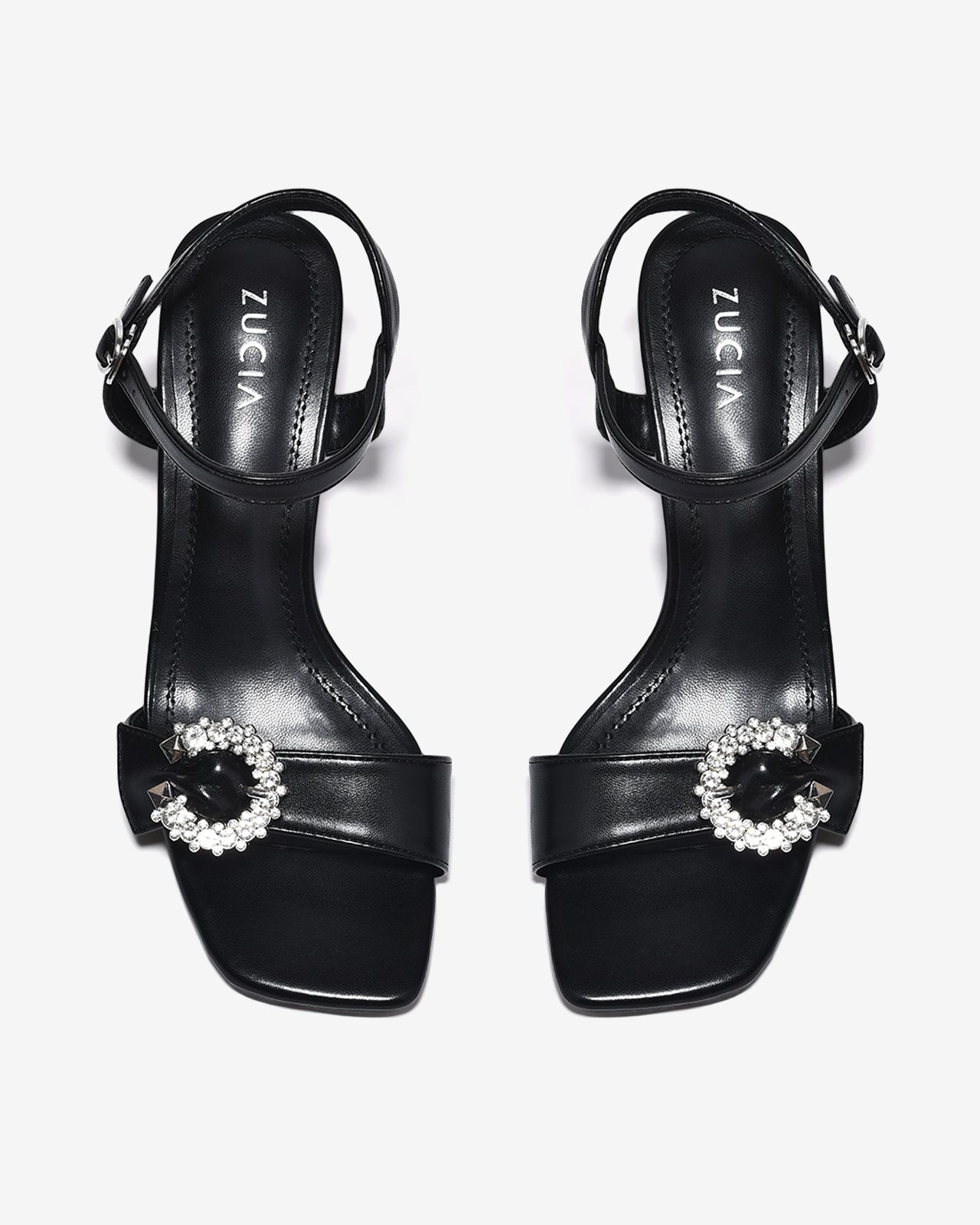 Sandal Cao Gót Đông Hải 7cm Charm Đá Lấp Lánh-SHLO5Đen Color1