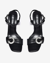 Sandal Cao Gót Đông Hải 7cm Charm Đá Lấp Lánh-SHLO5Đen Color1
