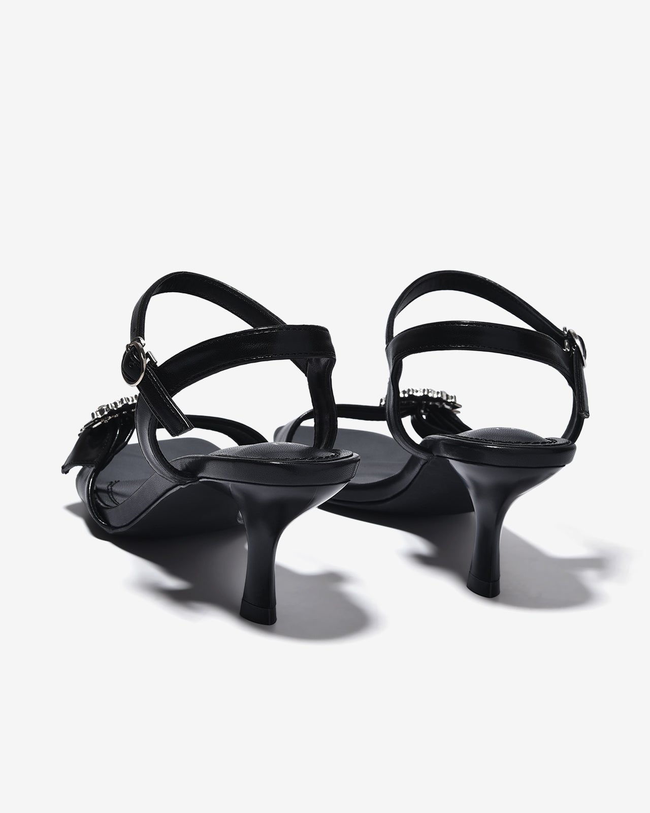 Sandal Cao Gót Đông Hải 7cm Charm Đá Lấp Lánh-SHLO5Đen Color1