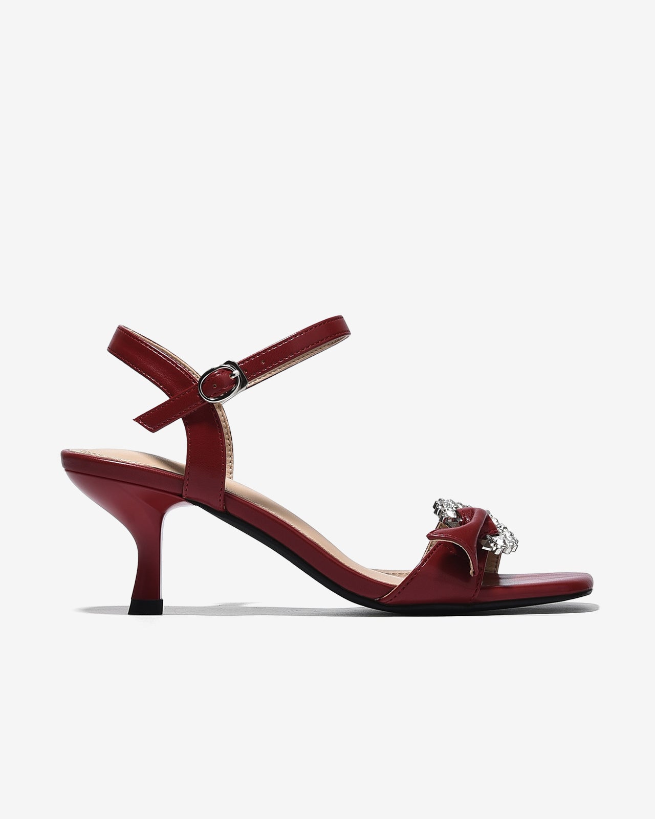 Sandal Cao Gót Đông Hải 7cm Charm Đá Lấp Lánh-SHLO5Đỏ Color1First