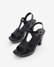 Giày Sandal Cao Gót Zucia Quai Đôi T-Strap-SRX73-Đen Color1