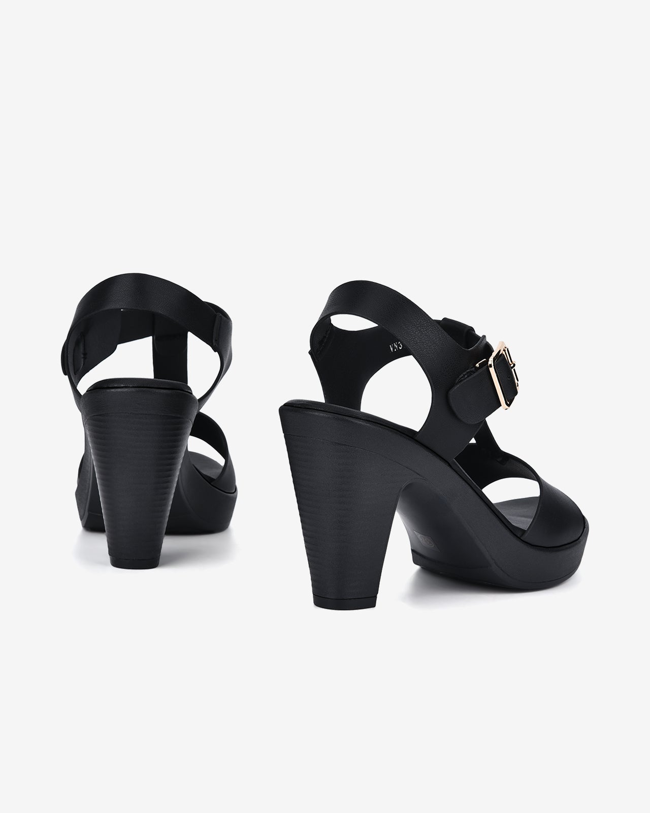 Giày Sandal Cao Gót Zucia Quai T-Strap Khóa Cài-SRX74Đen Color1