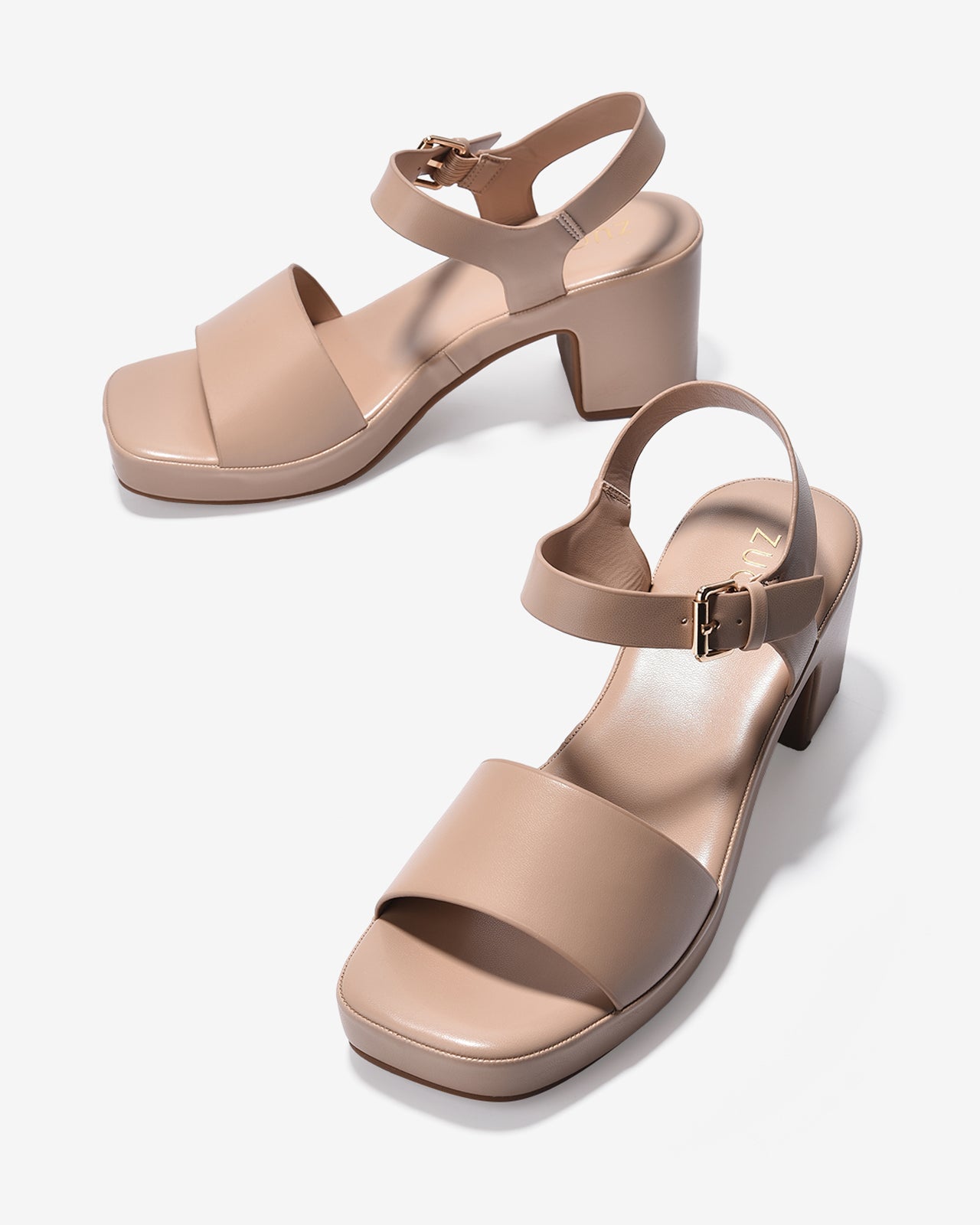 Sandal Cao Gót Zucia Quai Ngang Bảng To-SRX97Kem Color1