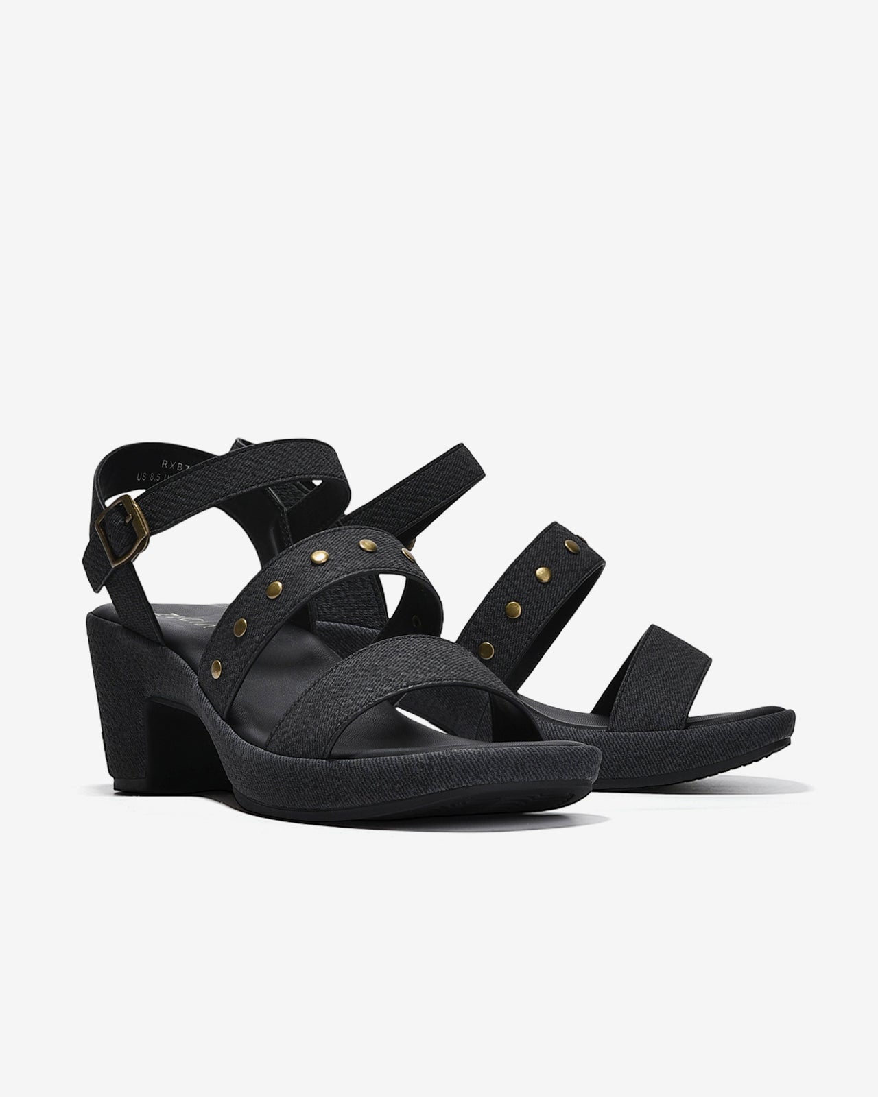 Giày Sandal Cao Gót Nữ Zucia Platform Quai Gắn Đinh Tán Kim Loại-SRXB7-Đen Color1