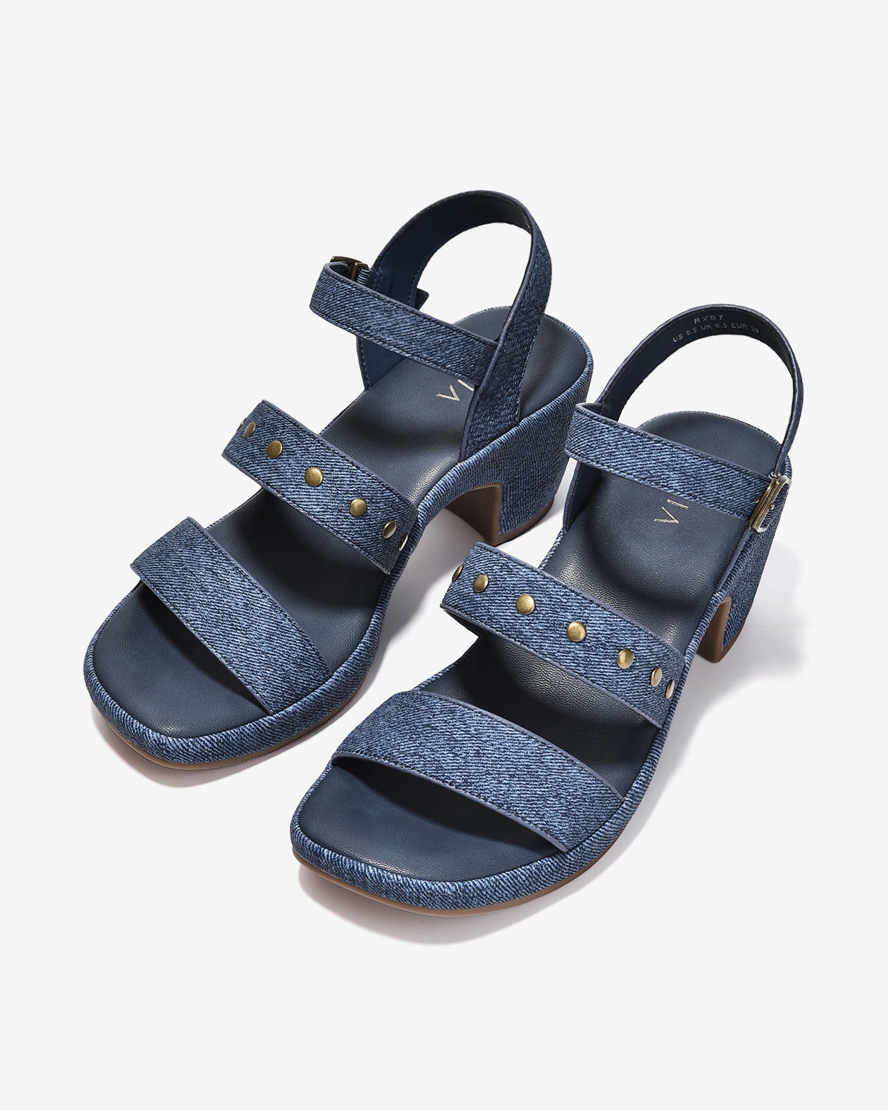 Giày Sandal Cao Gót Nữ Zucia Platform Quai Gắn Đinh Tán Kim Loại-SRXB7-Xanh Color1