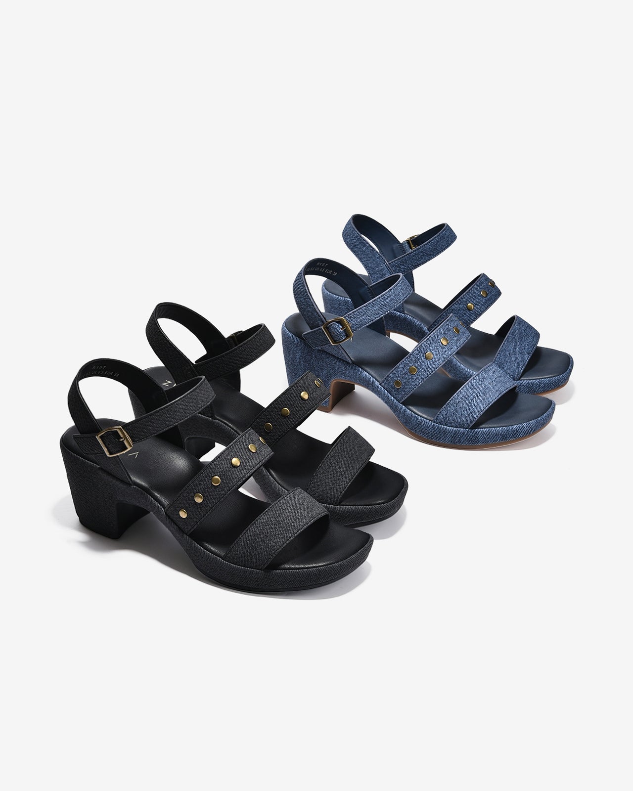 Giày Sandal Cao Gót Nữ Zucia Platform Quai Gắn Đinh Tán Kim Loại-SRXB7-Xanh Color1