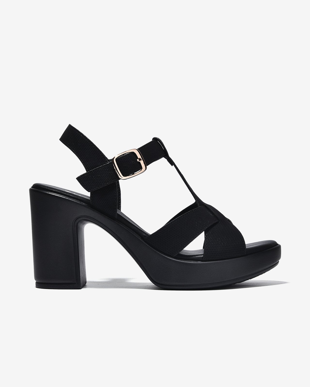 Sandal Cao Gót Zucia 9cm Quai Chéo Lót Êm-SRXF3Đen Color1First emnhubong