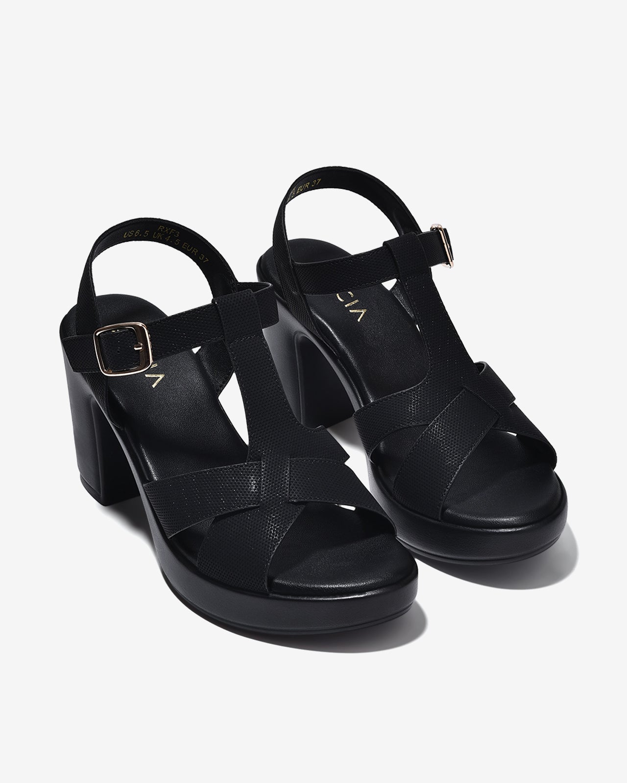 Sandal Cao Gót Zucia 9cm Quai Chéo Lót Êm-SRXF3Đen Color1