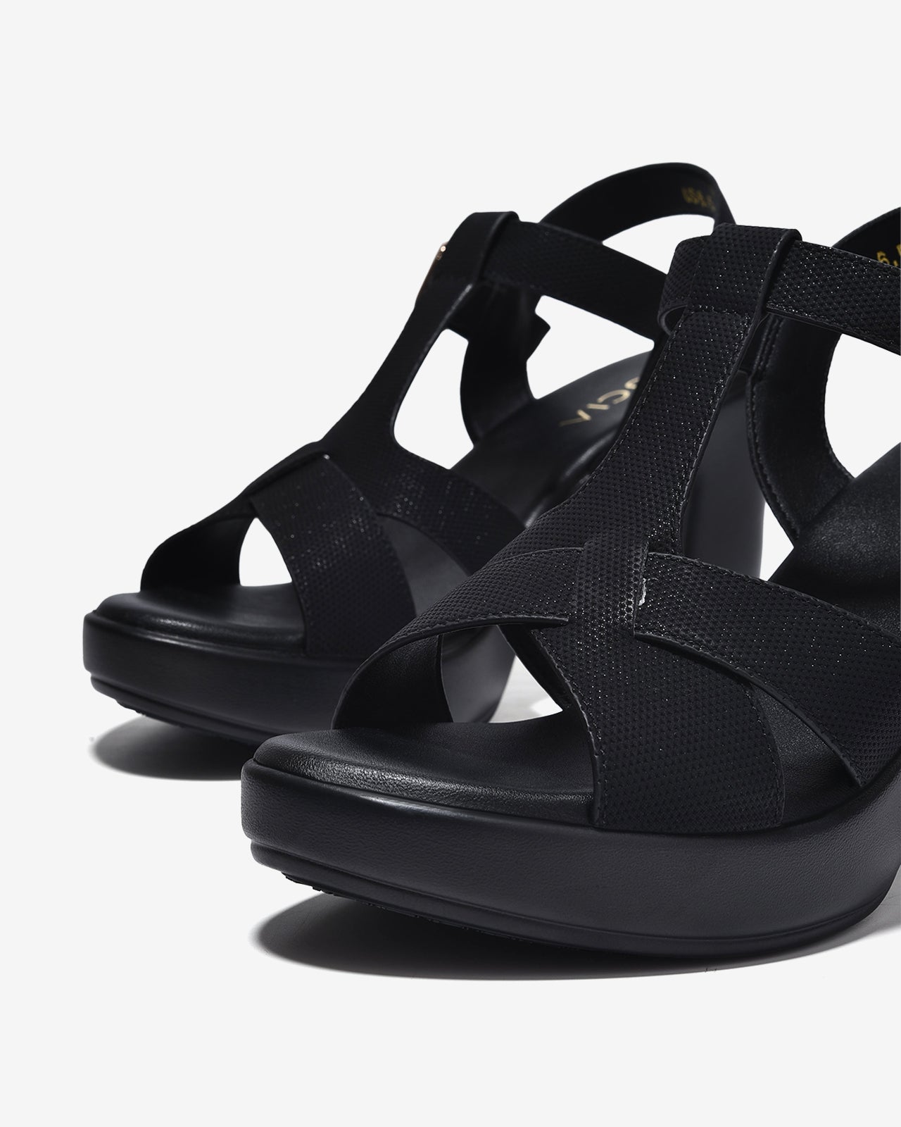 Sandal Cao Gót Zucia 9cm Quai Chéo Lót Êm-SRXF3Đen Color1