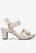 Sandal Cao Gót Zucia Đế Trụ 8cm Lót Êm-SRXF6Kem Color1First