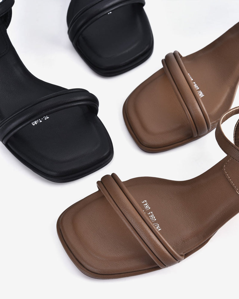 Giày Sandal Cao Gót Zucia Quai Mảnh Dập Nổi-STH80-Đen Color1