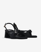 Sandal Cao Gót Zucia Quai Thắt Nơ Đính Logo-STH95-Đen Color1
