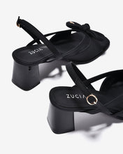 Sandal Cao Gót Zucia Quai Thắt Nơ Đính Logo-STH95-Đen Color1